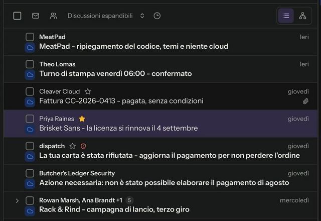 Nelle impostazioni delle scorciatoie da tastiera, la scorciatoia di Aggiungi / togli da speciali passa da s a l. Poi si preme l e il messaggio aperto viene aggiunto a speciali. · Reviewed for MailVault version 2.20.0