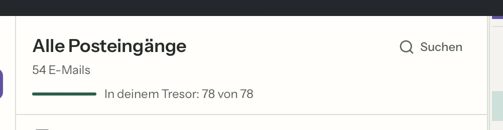 Gemeinsamer Posteingang in MailVault, Nahaufnahme