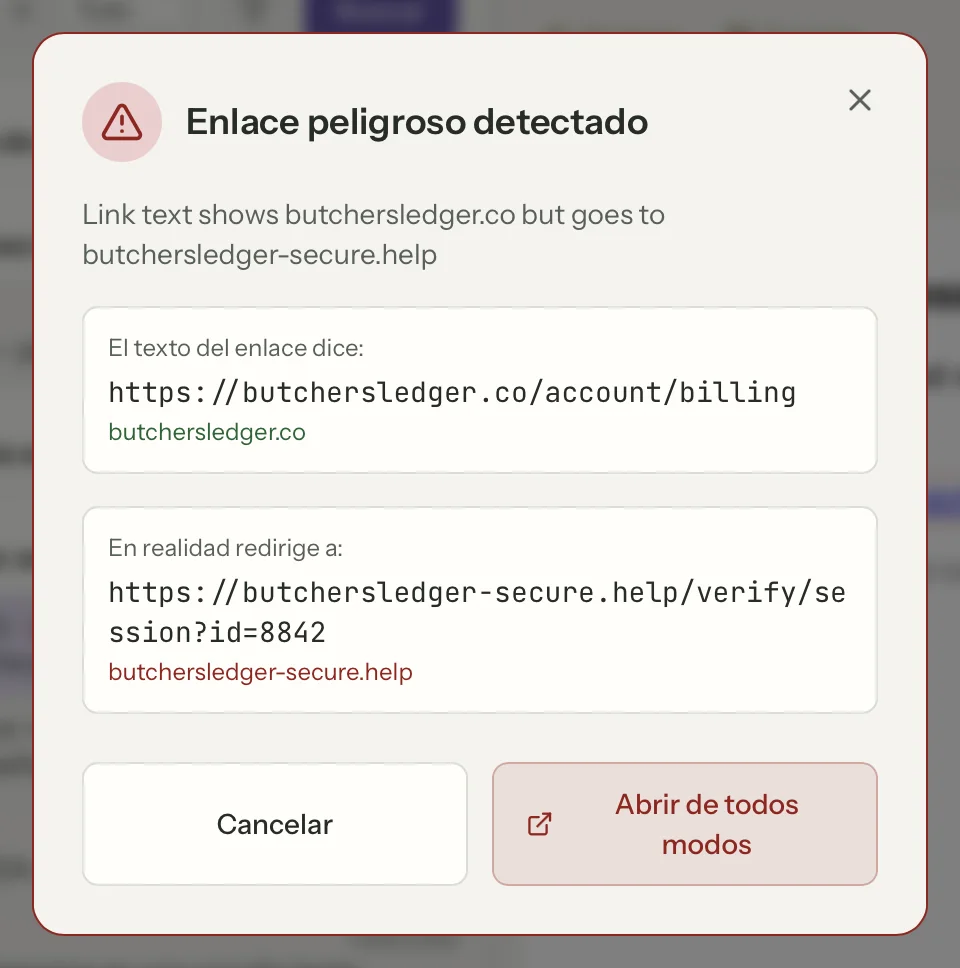 Seguridad de enlaces en MailVault, de cerca