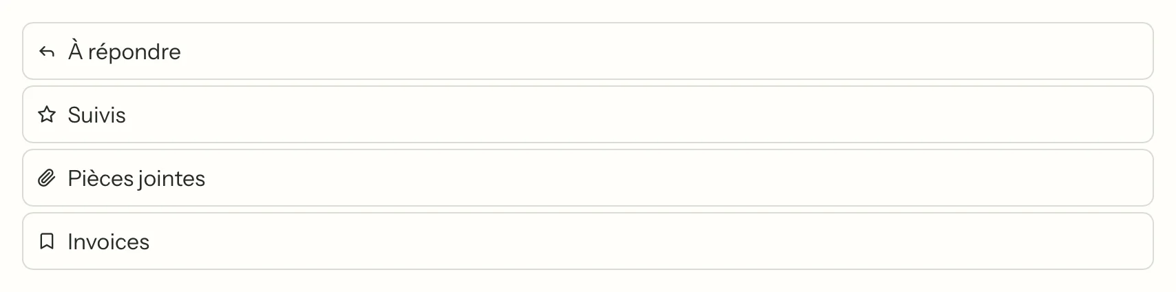 Vues enregistrées dans MailVault, en gros plan