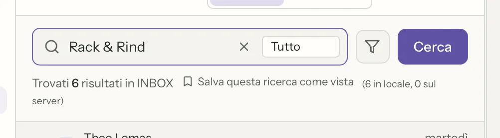 Ricerca in MailVault, primo piano